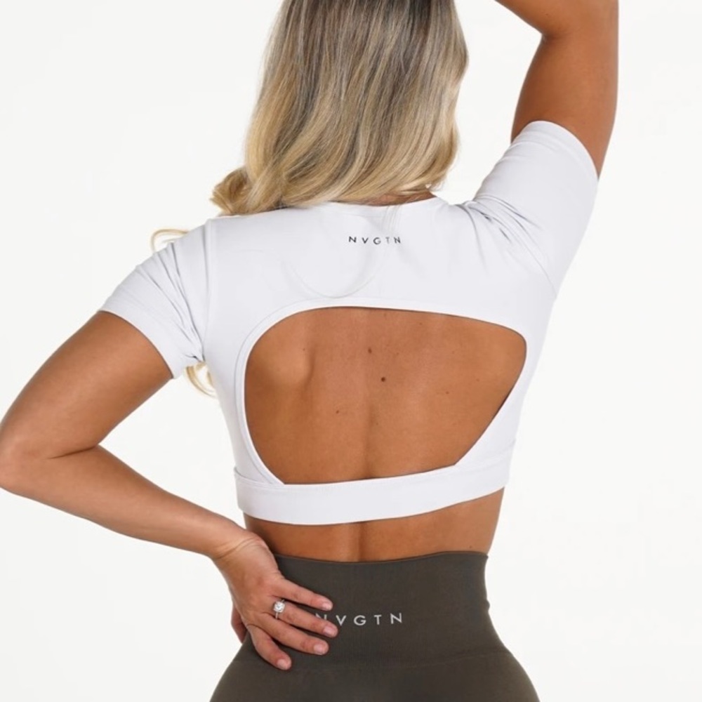 NVGTN White Open Back Tee